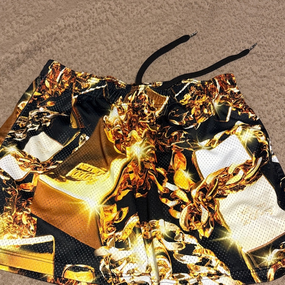 Ethika Gold and Black Athletic Shorts